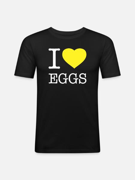 I LOVE EGGS - Men's Slim Fit T-Shirt - black