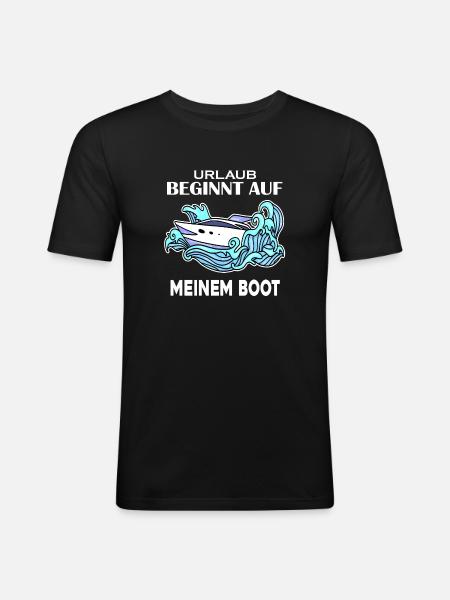 Boot - Männer Slim Fit T-Shirt - Schwarz