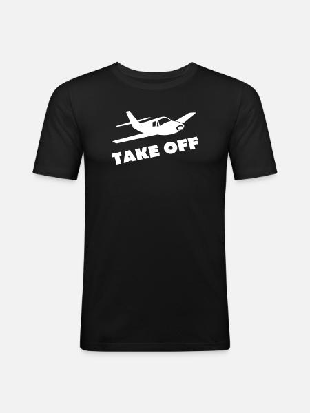 TAKE OFF - Men's Slim Fit T-Shirt - black