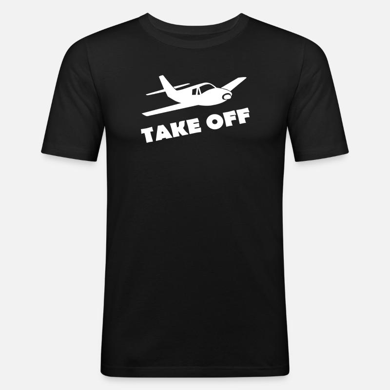 TAKE OFF - Männer Slim Fit T-Shirt - Schwarz