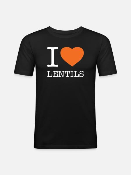 I LOVE LENTILS Linsen - Men's Slim Fit T-Shirt - black