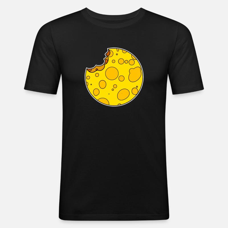 Circle Cheese Round - Men's Slim Fit T-Shirt - black