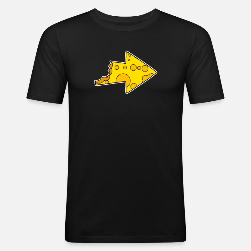 Pfeil Käse - Männer Slim Fit T-Shirt - Schwarz
