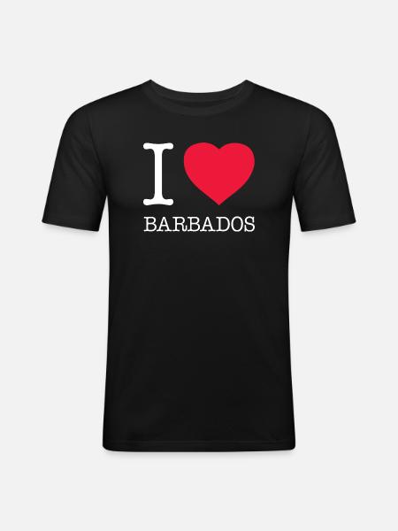 I LOVE BARBADOS - Men's Slim Fit T-Shirt - black