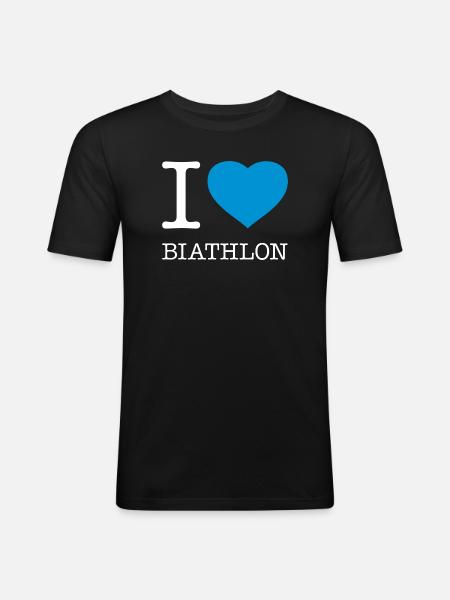 I LOVE BIATHLON - Men's Slim Fit T-Shirt - black