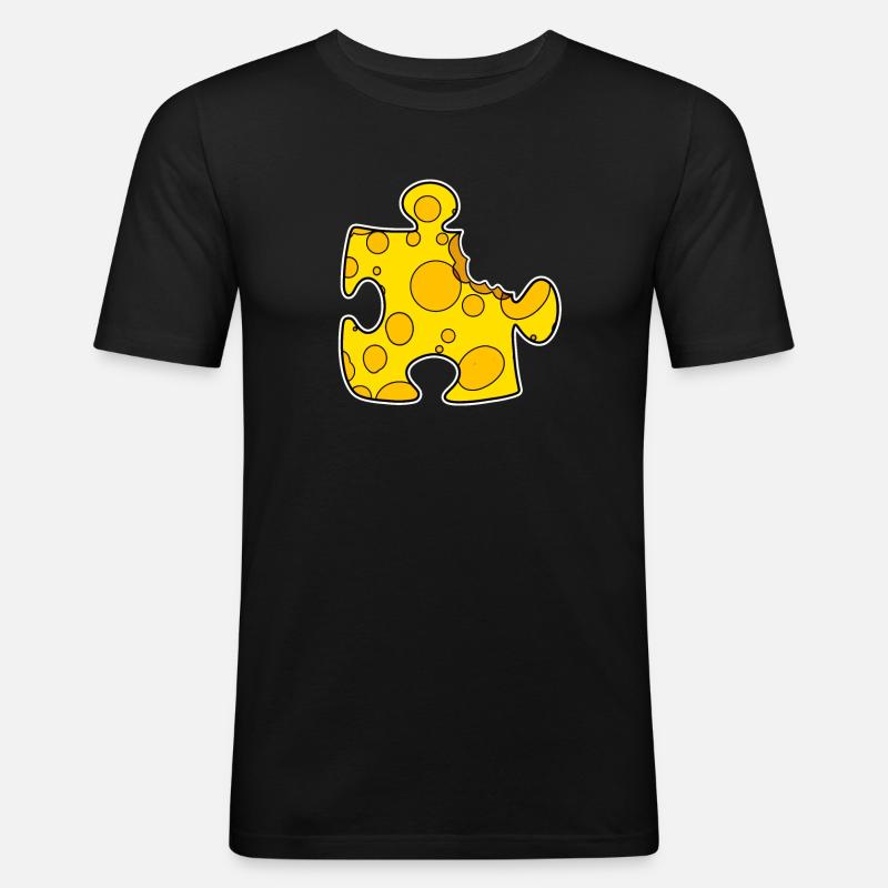 Puzzle - Männer Slim Fit T-Shirt - Schwarz