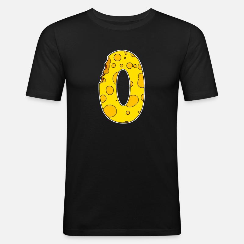 Zahl 0 - Null - Männer Slim Fit T-Shirt - Schwarz