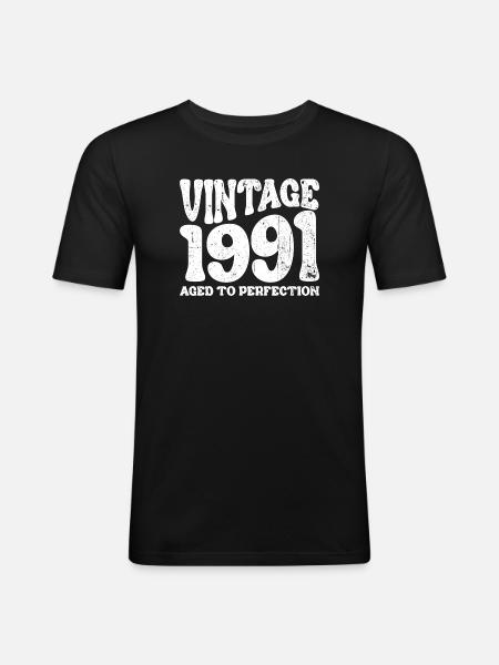 Millésime 1991 - T-shirt près du corps Homme - noir