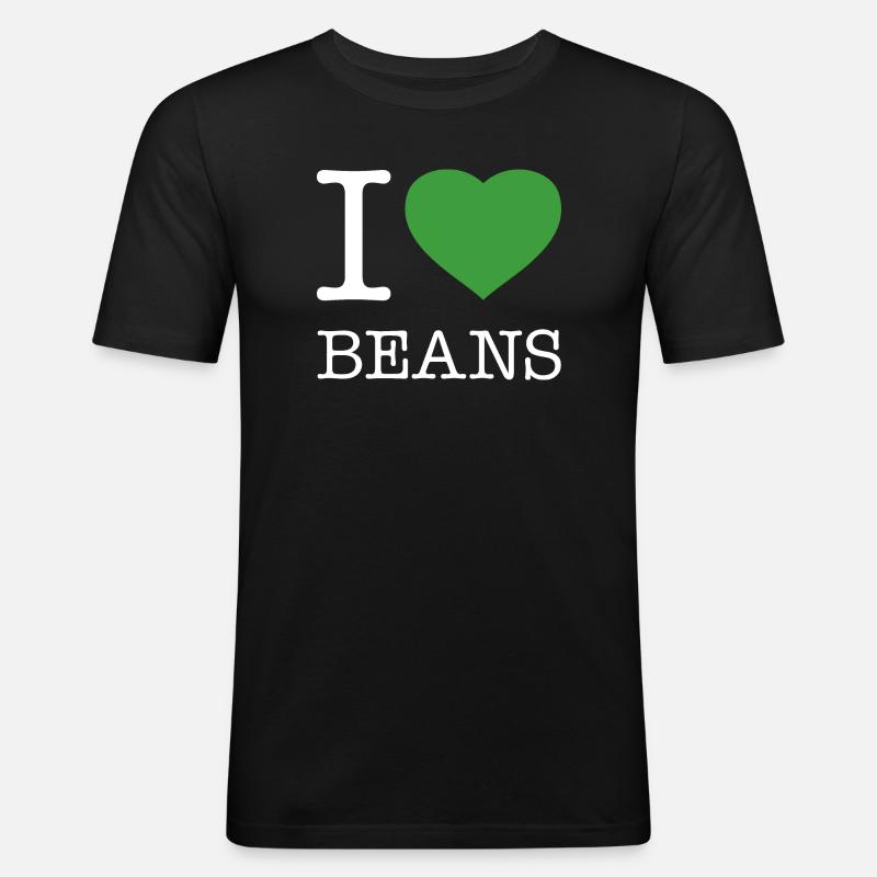 J’AIME LES HARICOTS Bohnen - T-shirt près du corps Homme - noir