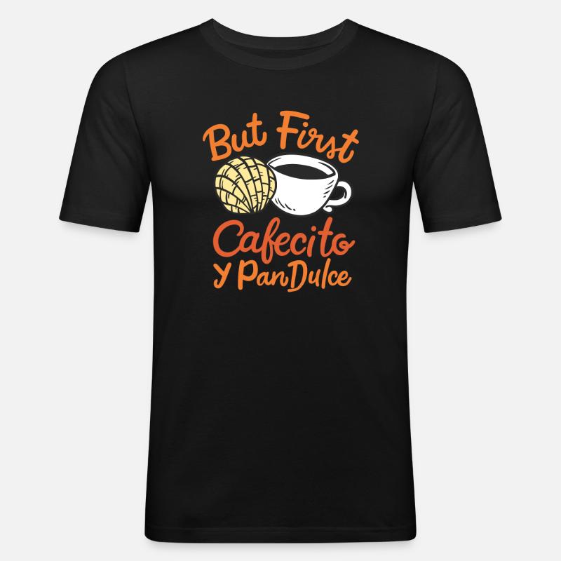 Conchas Cafecito Mexikaner Spanier - Männer Slim Fit T-Shirt - Schwarz