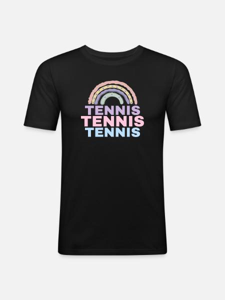Tennis Rainbow - Men's Slim Fit T-Shirt - black