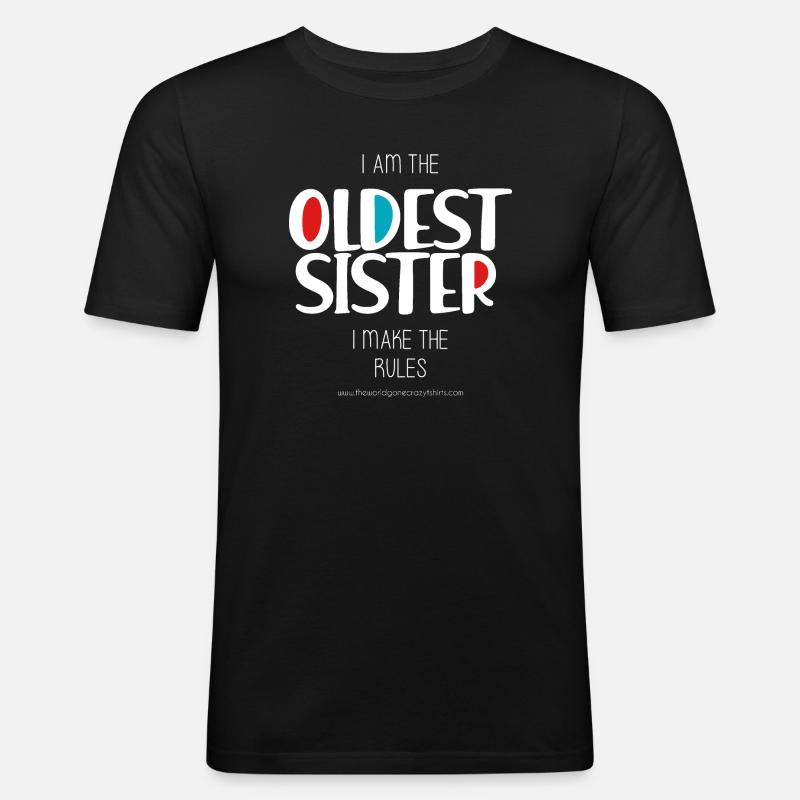 Älteste Schwester - Männer Slim Fit T-Shirt - Schwarz
