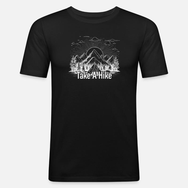 Take A Hike Mountain Tee - T-shirt près du corps Homme - noir