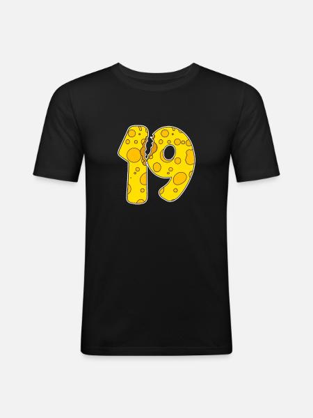 19 Year Old Funny Cheese - Men's Slim Fit T-Shirt - black