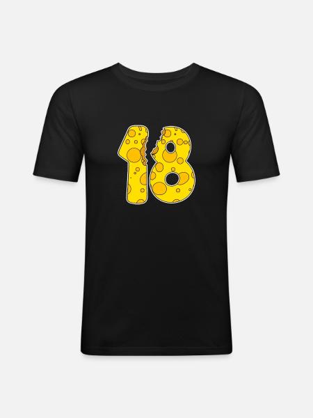 18 Year Old Funny Cheese - Men's Slim Fit T-Shirt - black
