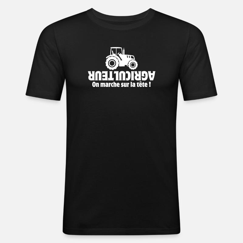 Bauer, Bauer, Bauer, Traktor - Männer Slim Fit T-Shirt - Schwarz