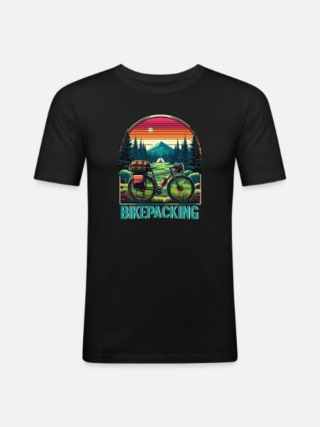 Bikepacking Sunset Trail - Men's Slim Fit T-Shirt - black