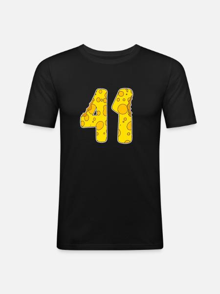 41 years of Lustig Käse - Men's Slim Fit T-Shirt - black