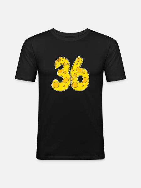36 ans Lustig Käse - T-shirt près du corps Homme - noir