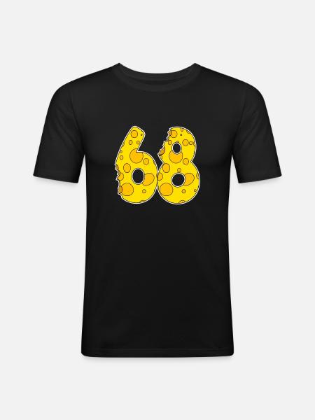 68 years of Lustig Käse - Men's Slim Fit T-Shirt - black