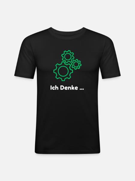 Denkende Zahnräder Design - Männer Slim Fit T-Shirt - Schwarz