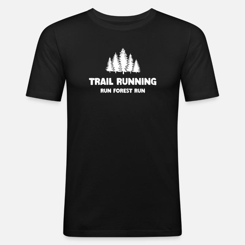 Trailrunning - Run Forest Run - Männer Slim Fit T-Shirt - Schwarz