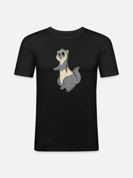 Ferret Animal Motif - Men's Slim Fit T-Shirt - black