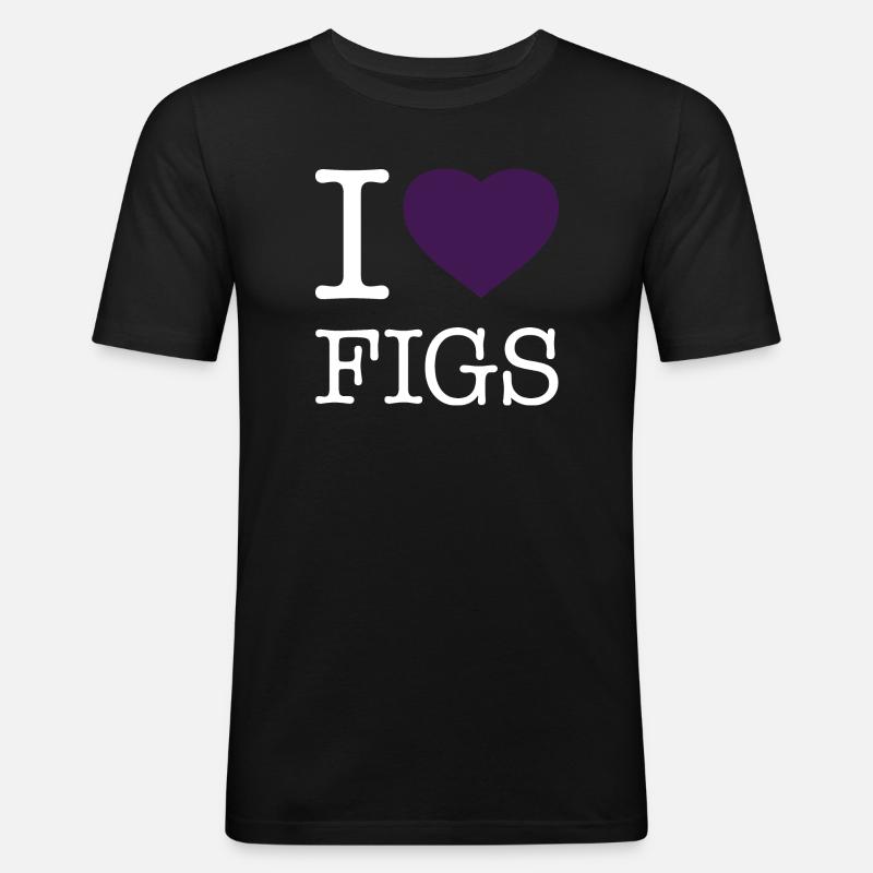 I LOVE FIGS - Männer Slim Fit T-Shirt - Schwarz
