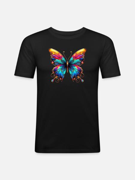 Papillon - T-shirt près du corps Homme - noir