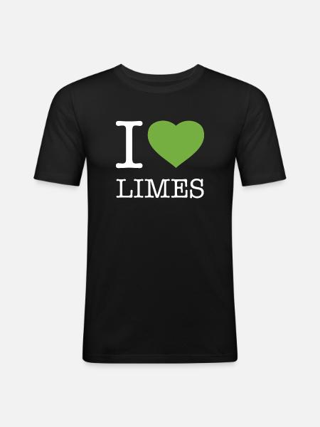 J’ADORE LES CITRONS VERTS - T-shirt près du corps Homme - noir