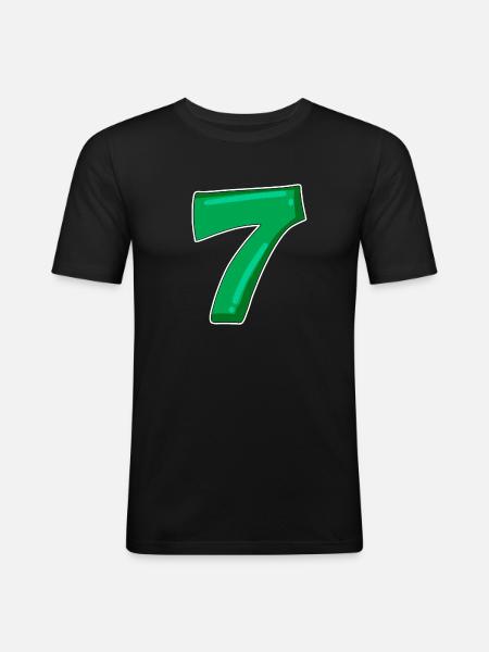 Number 7 Number - Men's Slim Fit T-Shirt - black