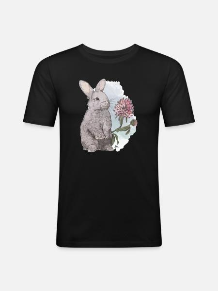 Veganuary 2024 Rabbit - Men's Slim Fit T-Shirt - black
