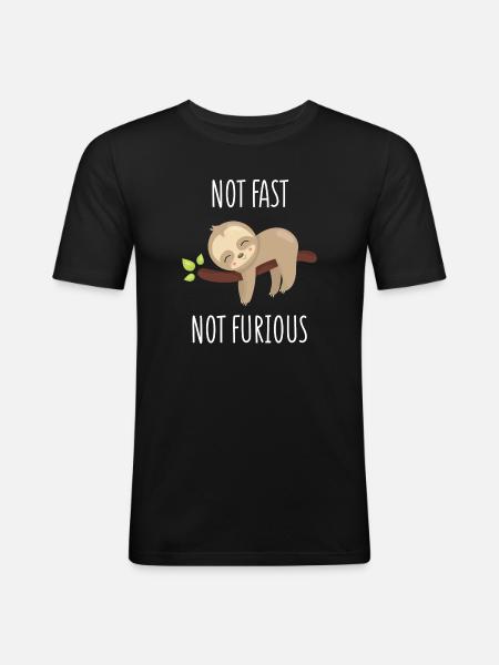 Not Fast, Not Furious - Men's Slim Fit T-Shirt - black