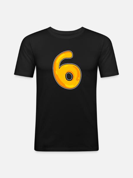Number 6 Number - Men's Slim Fit T-Shirt - black