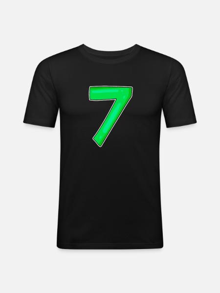 7 Numéro Numéro Vert - T-shirt près du corps Homme - noir
