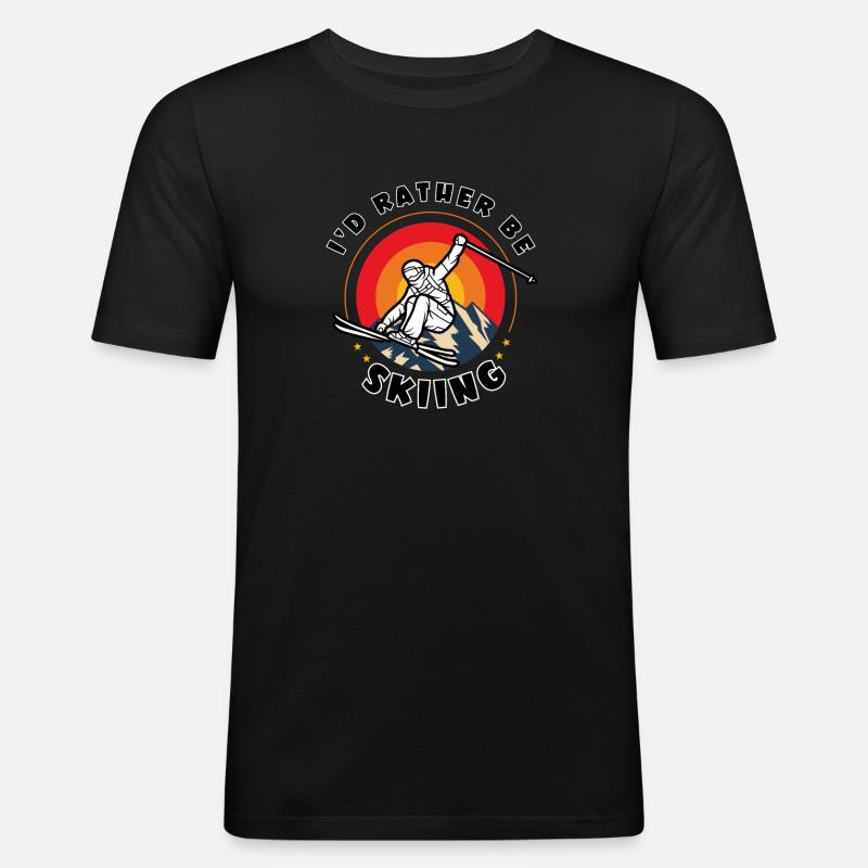 I'd rather be skiing - Men's Slim Fit T-Shirt - black