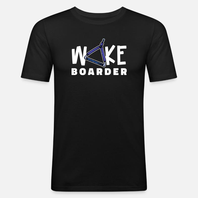 Wellenreiten Kitesurfer Statement Wakeboard - Männer Slim Fit T-Shirt - Schwarz