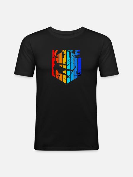 Kite - Männer Slim Fit T-Shirt - Schwarz