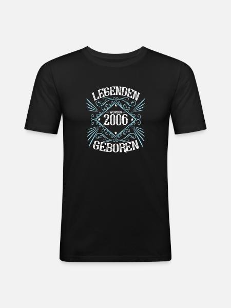 Legenden wurden 2006 geboren - Männer Slim Fit T-Shirt - Schwarz