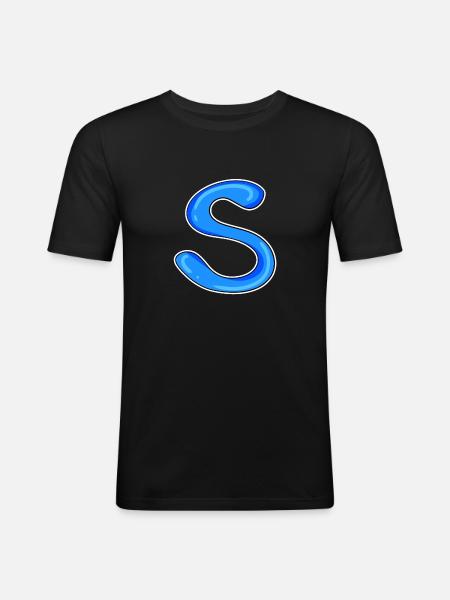 Letter S Initial Letter - Men's Slim Fit T-Shirt - black