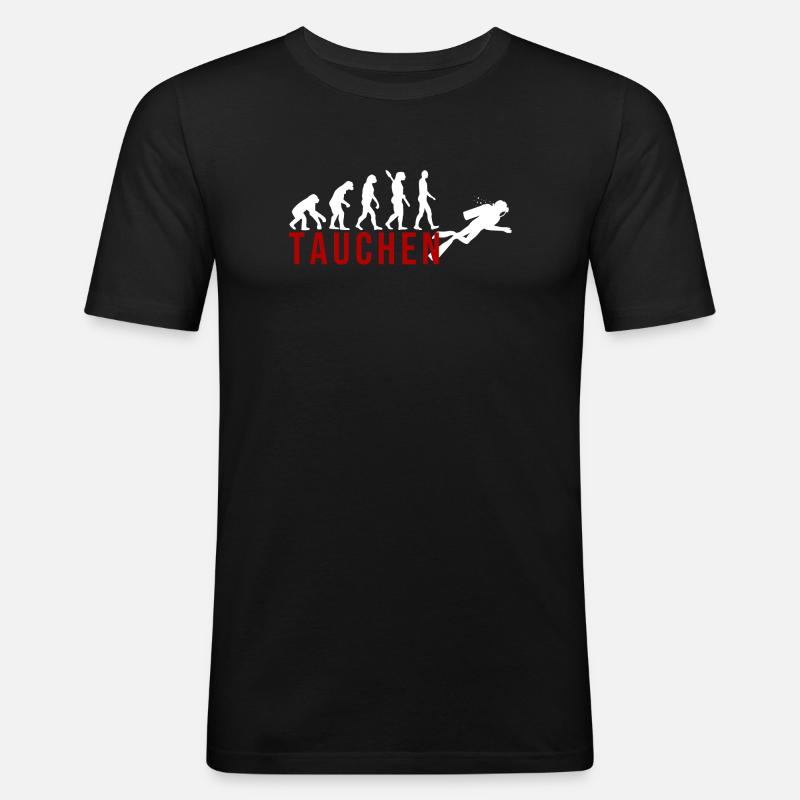 Ecolution Tauchen - Männer Slim Fit T-Shirt - Schwarz