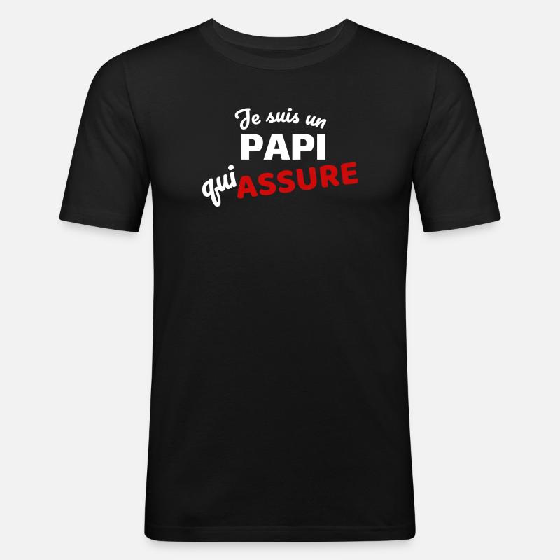 Assertive expression of paternity - Men's Slim Fit T-Shirt - black