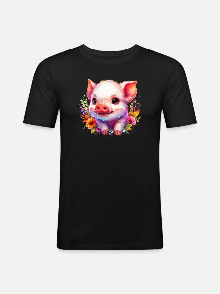 Piglet piglet - Men's Slim Fit T-Shirt - black