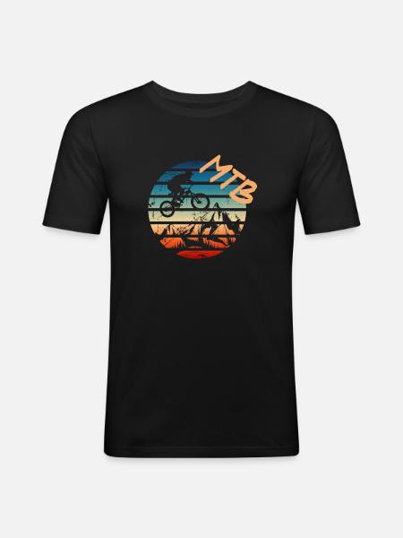 Mountainbike - Männer Slim Fit T-Shirt - Schwarz