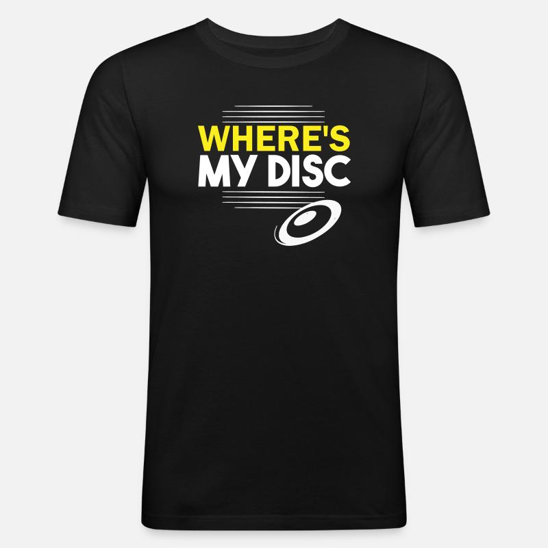 Where's my disc? - Men's Slim Fit T-Shirt - black