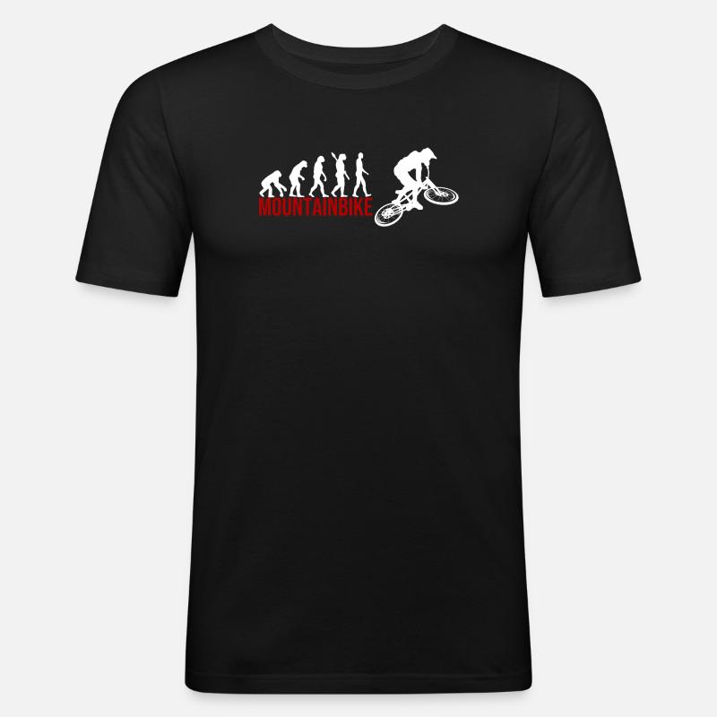 Evolution Mountainbike - Männer Slim Fit T-Shirt - Schwarz