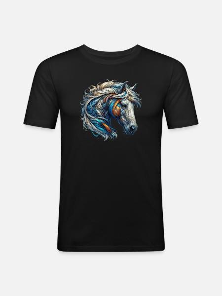 Horse - Men's Slim Fit T-Shirt - black