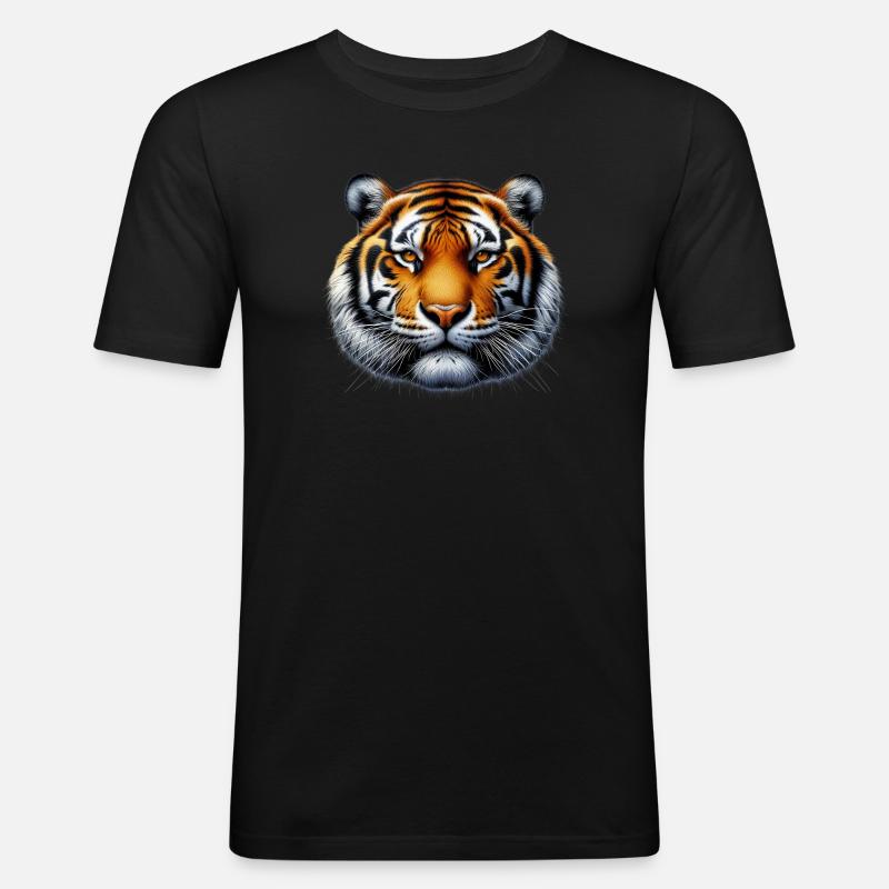 Tiger - Männer Slim Fit T-Shirt - Schwarz