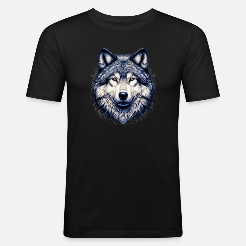 Wolf - Men's Slim Fit T-Shirt - black