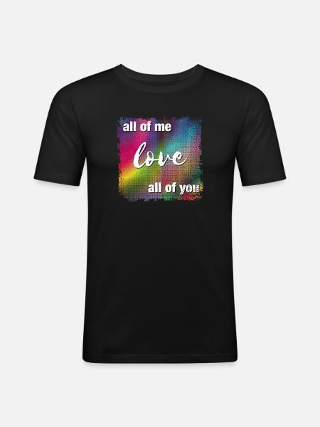 Je vous aime tous - T-shirt près du corps Homme - noir